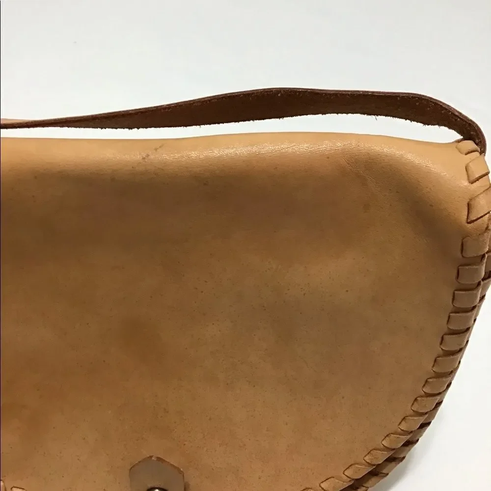 Madewell Leather Whip Stitch Natural Crossbody Bag